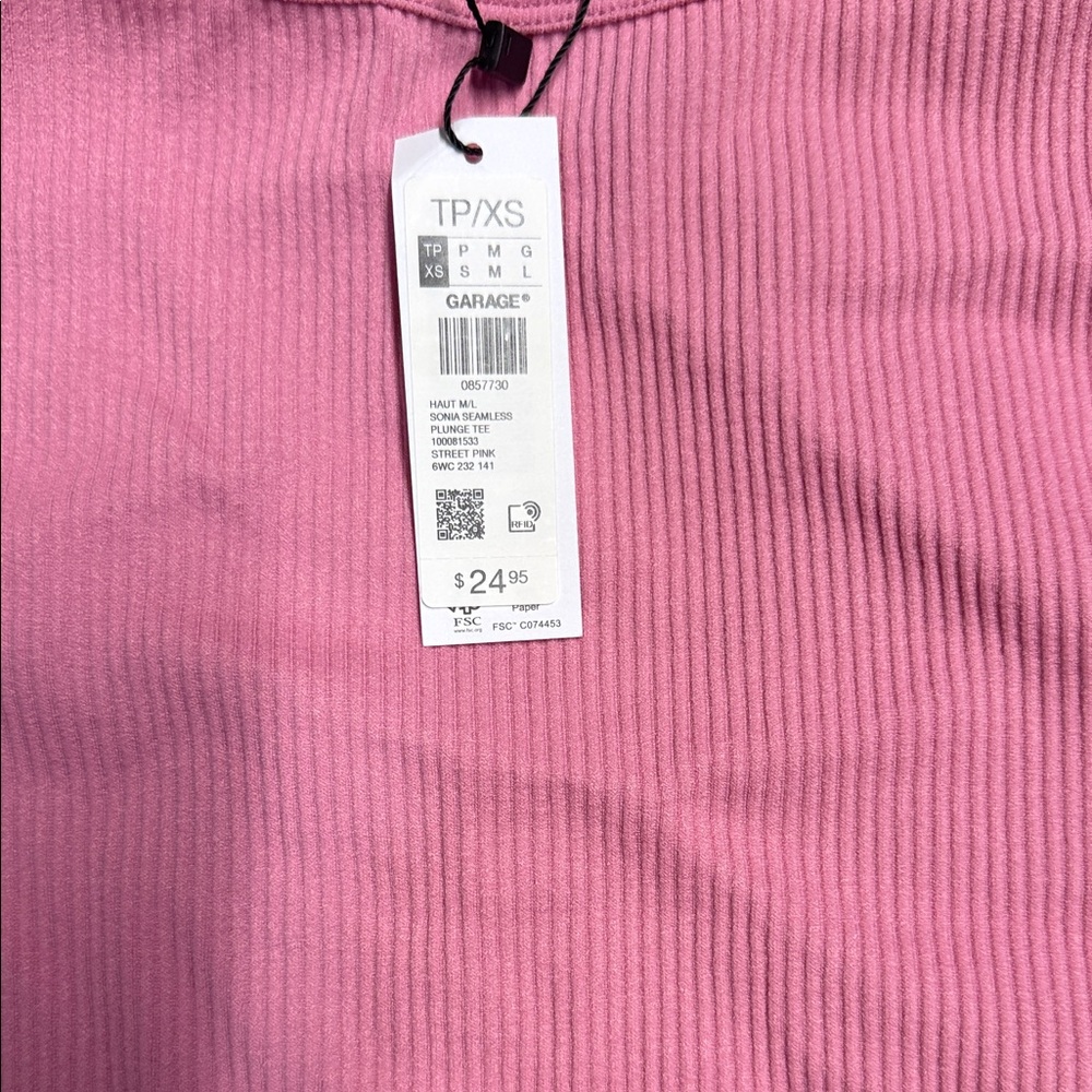 Garage Women's Mauve Ribbed Crop Top - Picture 3 of 3